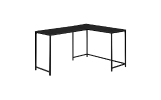 Computer Desk Black Top Black Metal corner - 7394