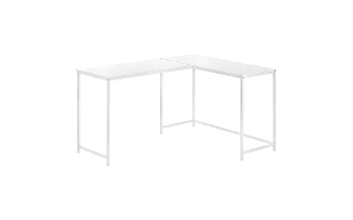 Computer Desk White Top White Metal corner - 7395