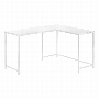 Computer Desk White Top White Metal corner - 7395