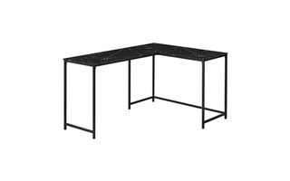 Computer Desk Black Marble Black Metal corner - 7396