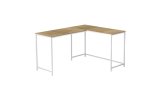 Computer Desk Natural White Metal corner - 7397