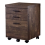 Filing Cabinet 3 drawer Brown Reclaimed wood castors - 7400