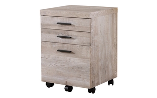 Filing Cabinet 3 drawer Taupe Reclaimed wood castors - 7402
