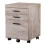 Filing Cabinet 3 drawer Taupe Reclaimed wood castors - 7402