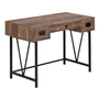 Computer Desk Brown Reclaimed Wood Black Metal - 7412