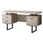 Computer Desk Taupe Reclaimed Wood Black Metal - 7418