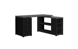 Computer Desk Black Grey Top left/right facing corner - 7419