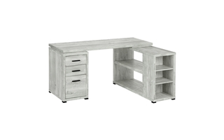 Computer Desk Grey Reclaimed Wood l/r facing corner - 7421