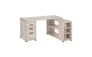 Computer Desk Taupe Reclaimed Wood l/r facing corner - 7422