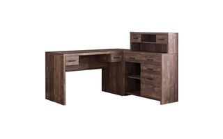 Computer Desk Brown Reclaimed Wood l/r facing corner - 7427