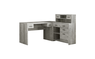 Computer Desk Grey Reclaimed Wood l/r facing corner - 7428