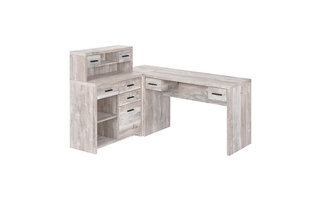 Computer Desk Taupe Reclaimed Wood l/r facing corner - 7429