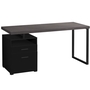 Computer Desk Black Grey Top Black Metal - 7436