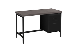 Computer Desk Black Grey Top Black Metal - 7437