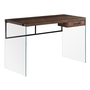 Computer Desk Brown Reclaimed wood/ glass panels - 7444