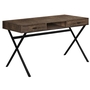 Computer Desk Brown Reclaimed Wood Black Metal - 7447