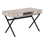 Computer Desk Taupe Reclaimed Wood Black Metal - 7449