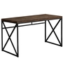 Computer Desk Brown Reclaimed Wood Black Metal - 7450