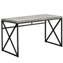 Computer Desk Grey Reclaimed Wood Black Metal - 7451