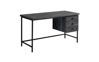 Computer Desk Black Reclaimed Wood Black Metal - 7488
