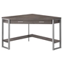 Computer Desk Dark Taupe corner Silver Metal - 7501
