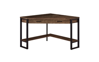 Computer Desk Brown Reclaimed Wood corner - 7504