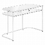 Computer Desk Glossy White Chrome Metal - 7520