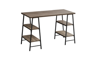 Computer Desk Dark Taupe Black Metal - 7523