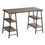 Computer Desk Dark Taupe Black Metal - 7523