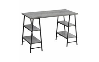 Computer Desk Grey Black Metal - 7524