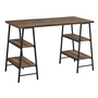 Computer Desk Brown Reclaimed Wood Black Metal - 7525