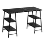 Computer Desk Black marble-look Black Metal - 7528