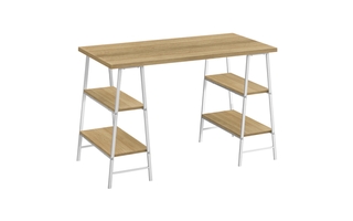 Computer Desk Natural White Metal - 7529