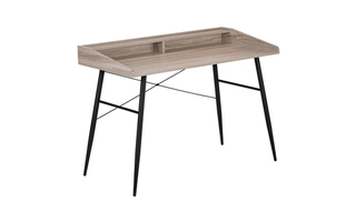 Computer Desk Dark Taupe Black Metal - 7536
