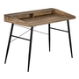 Computer Desk Brown Reclaimed Wood Black Metal - 7538