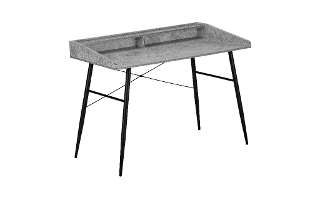 Computer Desk Grey stone-look Black Metal - 7540
