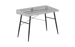 Computer Desk Grey Black Metal - 7541