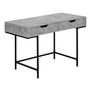 Computer Desk Grey stone-look Black Metal - 7559