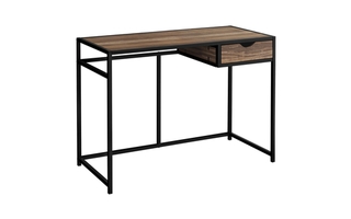Computer Desk Brown Reclaimed Black Metal - 7574