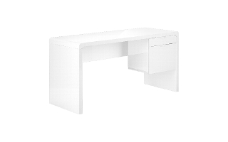 Computer Desk high Glossy White l/r face drawer - 7581