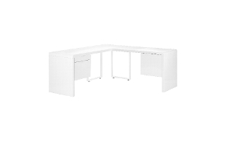 Computer Desk 72 in. high Glossy White left right face - 7582