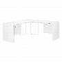 Computer Desk 72 in. high Glossy White left right face - 7582