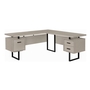 Computer Desk modern Taupe Black Metal l/r - 7614