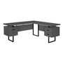 Computer Desk modern Grey Black Metal l/r - 7615