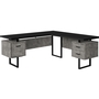 Computer Desk Black concrete Black Metal l/r - 7617