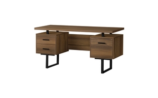 Computer Desk Walnut Black Metal - 7625