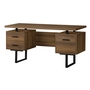 Computer Desk Walnut Black Metal - 7625