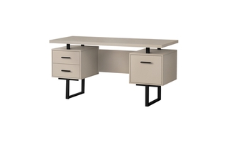 Computer Desk modern Taupe Black Metal - 7629