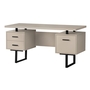 Computer Desk modern Taupe Black Metal - 7629