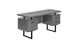 Computer Desk modern Grey Black Metal - 7630